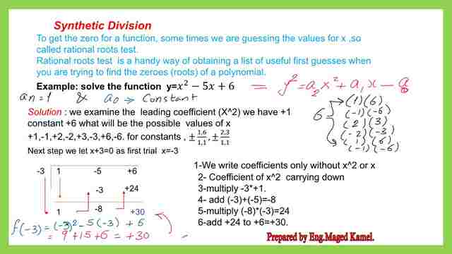What is synthetic division?A solved example to get a solution for a function.