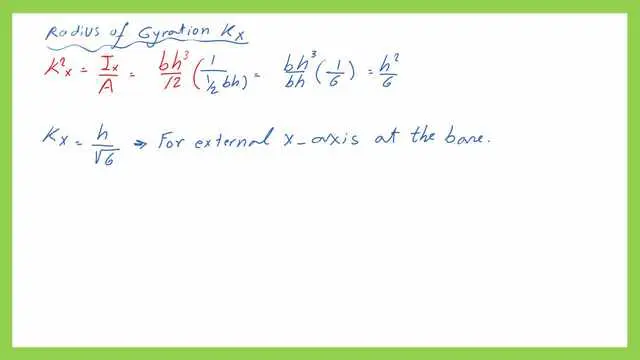 The radius of gyration for right-angle triangle Ix-case-2.