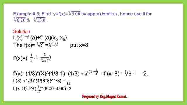 Practice problems with linear approximationion.