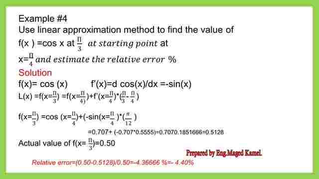 Practice problem # 4 for linear approximation