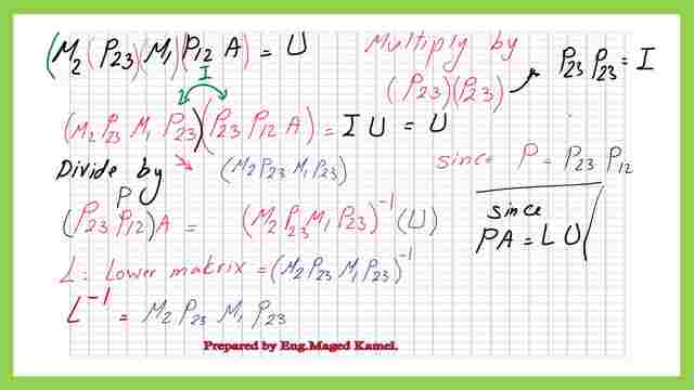  Solution of linear systems by LU-partial pivoting-2/2. value of L matrix. 