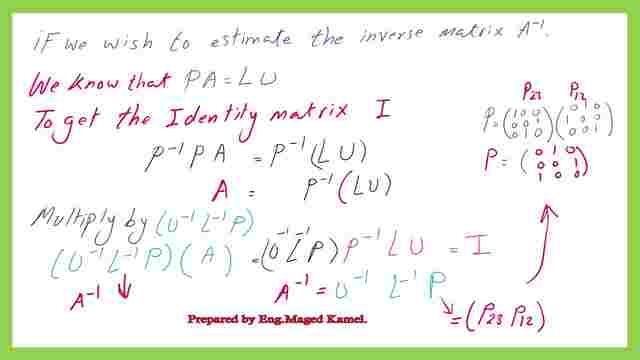 Solution of linear systems by LU-partial pivoting-2/2. The inverse of Matrix A.