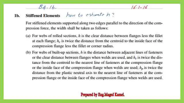 What are stiffened elements definition?