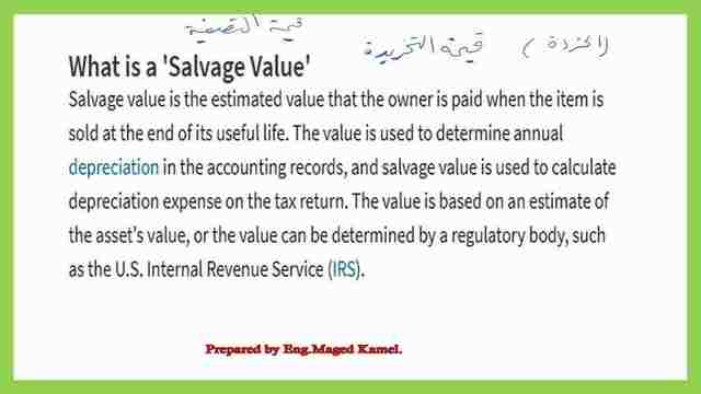 What is salvage value?