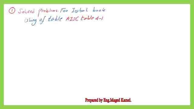 The solved problem from Eng Iqbal book for using table 4-1.
