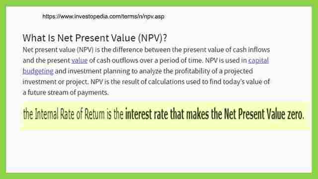 What is the net present value?