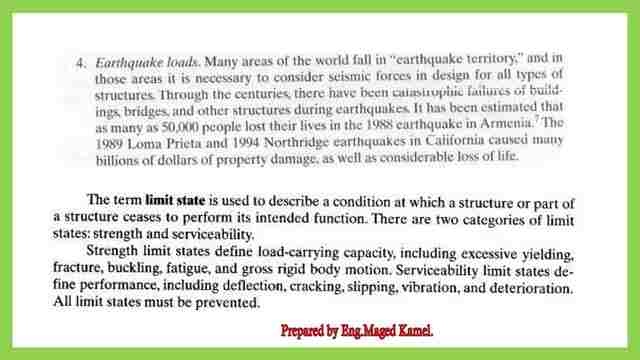 Earthquake loads and limit state
