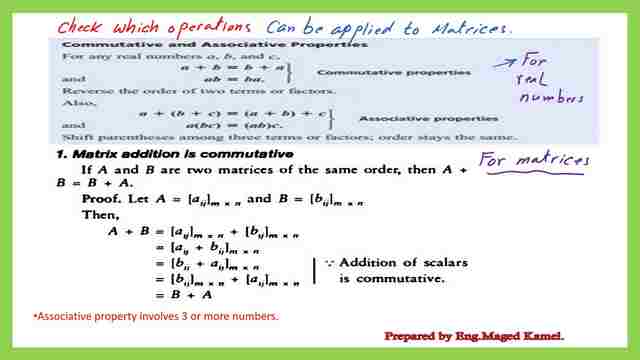 matrix addition is commutative