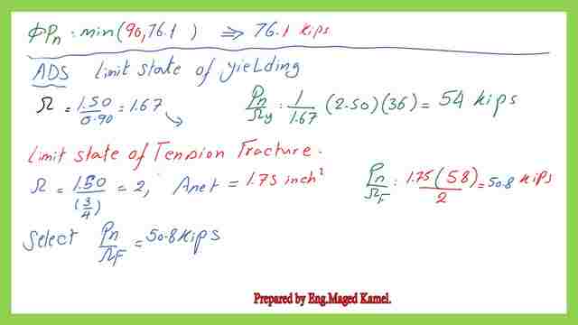 Solved problem 3.1 the calculation for the allowable strength.