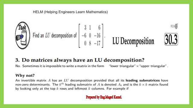 The first solved problem-Lu decomposition.