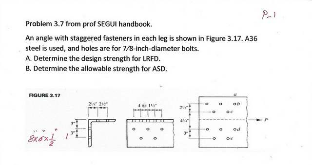 problem 3-7 for staggered bolts-tension members