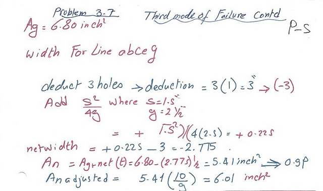 The net area calculations for the third route.