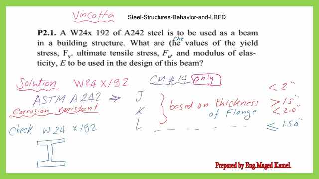 Practice problem for W section to be used according to A242.