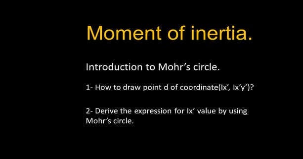 Introduction to Mohr's circle of inertia.