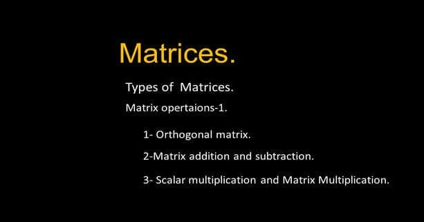 Matrix operations part 1-orthogonal matrix.