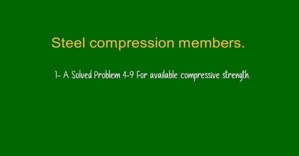 Solved problem 4-9 for available compressive strength