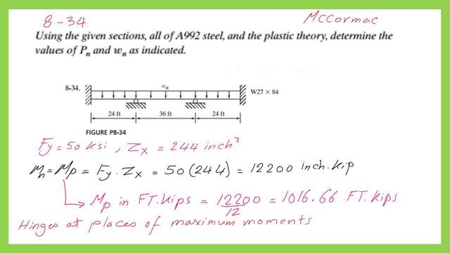 Solved problem-8-34-for a nominal uniform load.