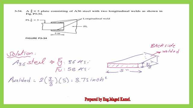 Practice problem-longitudinal weld of a plate section