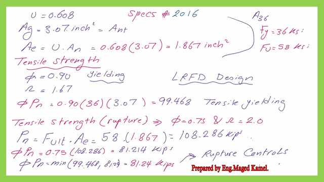 LRFD strength for Practice problem-longitudinal weld of a C section.