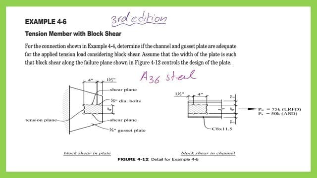 Solved problem 4-6-P-ult with block shear