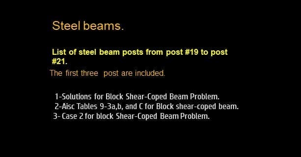 Content of List of steel Beam Posts-part-3a.